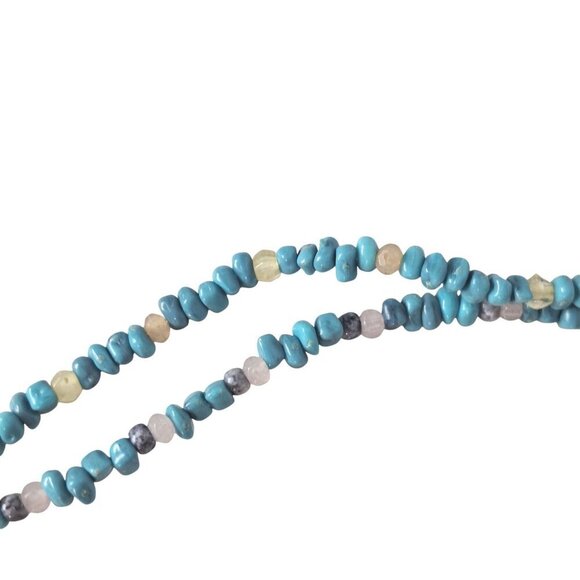 Vintage Blue Bead Multi Strand Religious Necklace - Picture 4 of 7